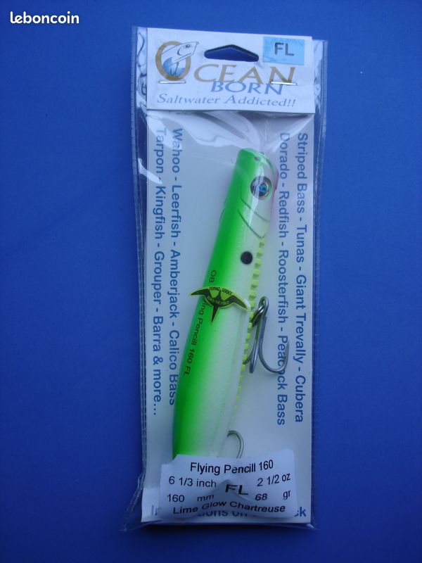 Leurre De Pêche Grauvell Surface 10cm 17g Chartreuse - Flottant, Bruiteur, Pour Carnassiers En Mer/rivière