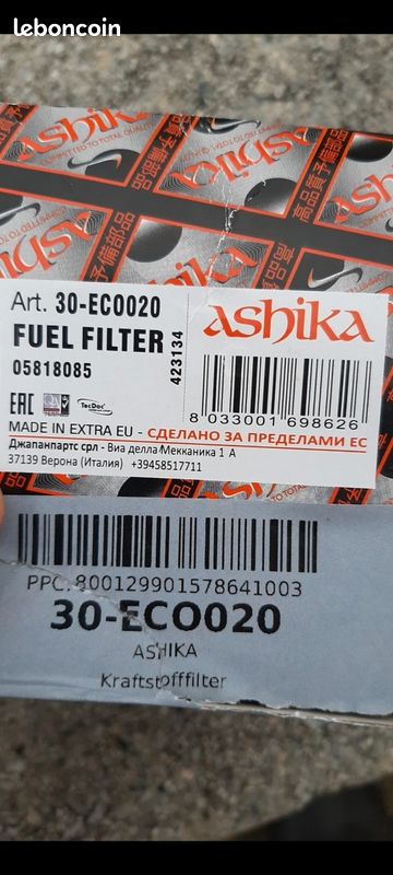 Filtre à Carburant ASHIKA 30-ECO020 Au Prix De 25.98