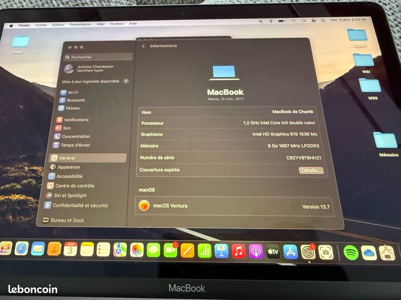 MacBook Retina 12” 2017 – 8 Go RAM – SSD 256 Go – Très bon état (image 5)