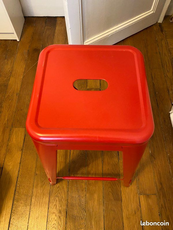 Tabouret de bar métal rouge (image 2)