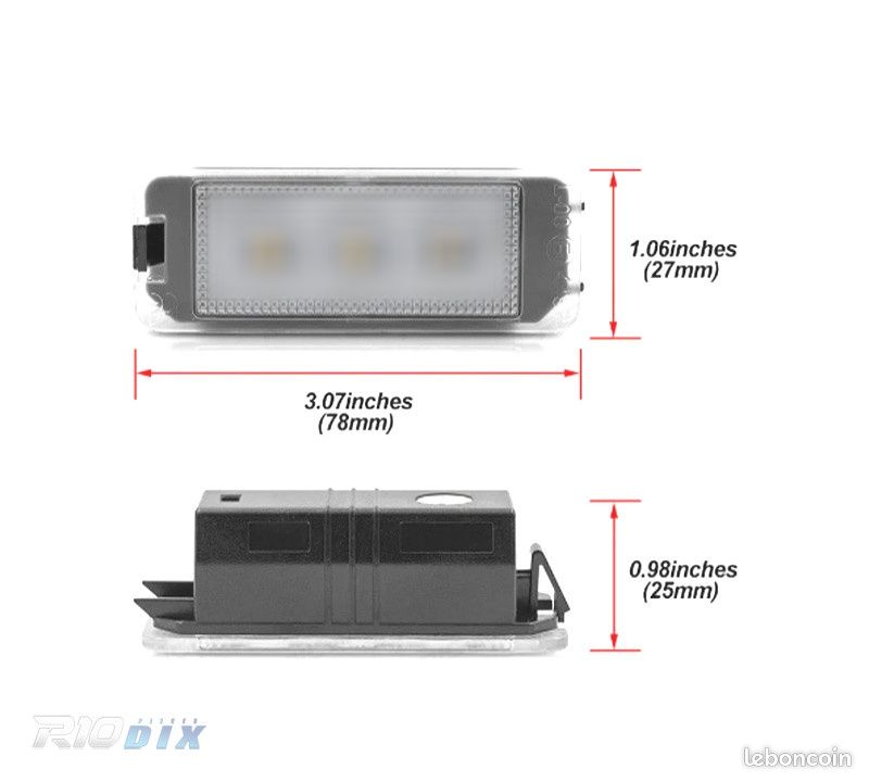 éclairage plaque d´immatriculation led volkswagen vw golf iv v vi vii passat new beatle eos pha d77o (image 2)