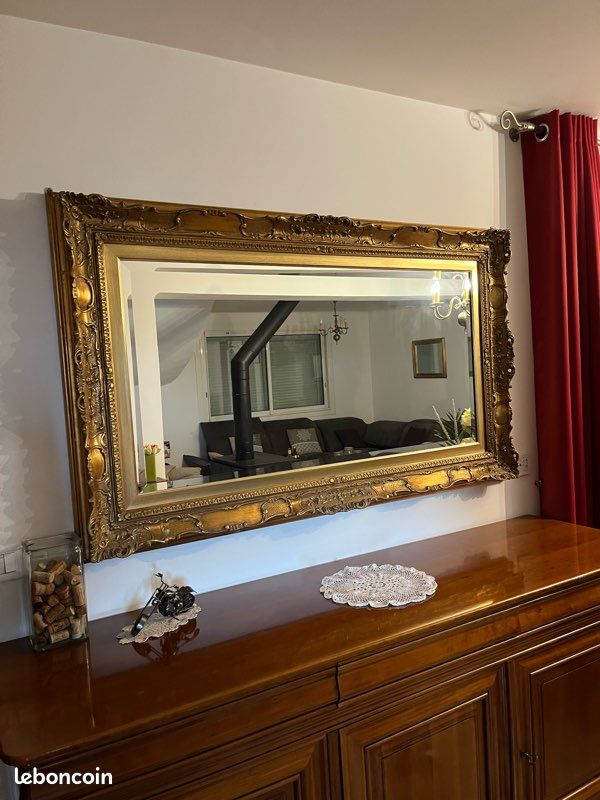 Grand miroir doré design baroque rétro vintage (image 1)