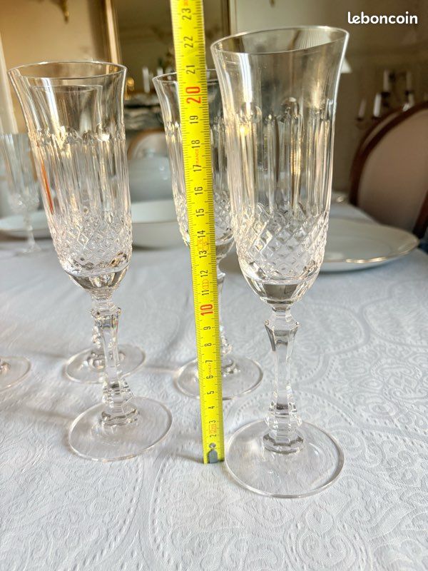 5 flûtes à champagne en Cristal taillé Artisanat de Lorraine (image 11)