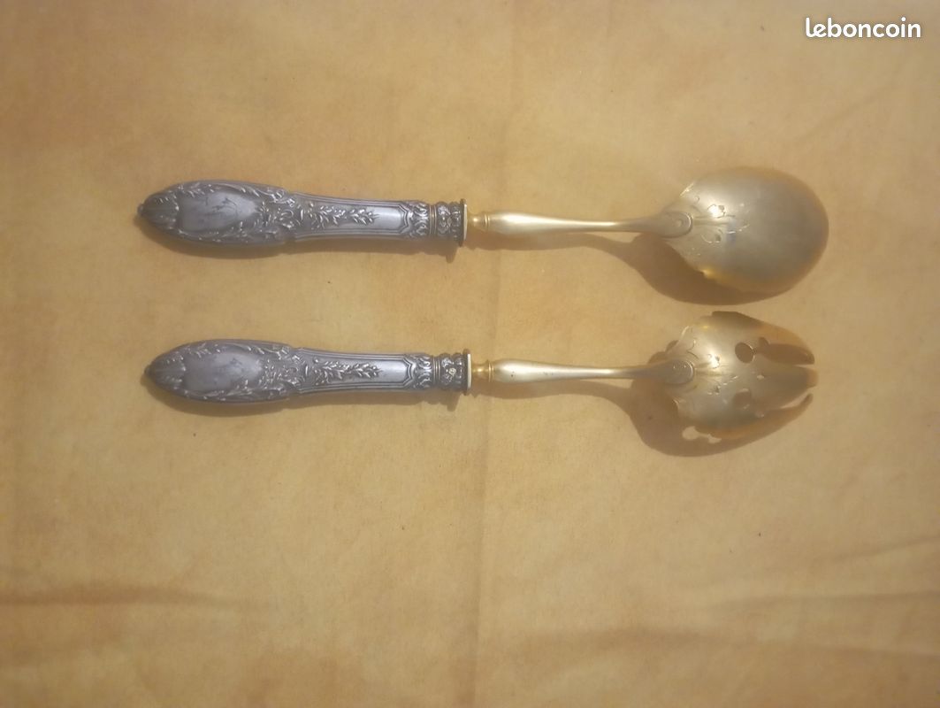 Couverts à salade Fuse Martelé DEGRENNE