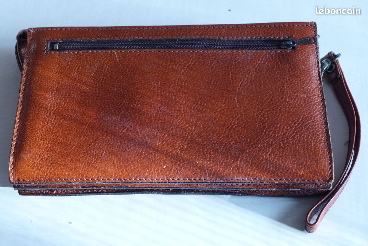 Sacoche / Pochette vintage VD cuir marron homme (image 3)