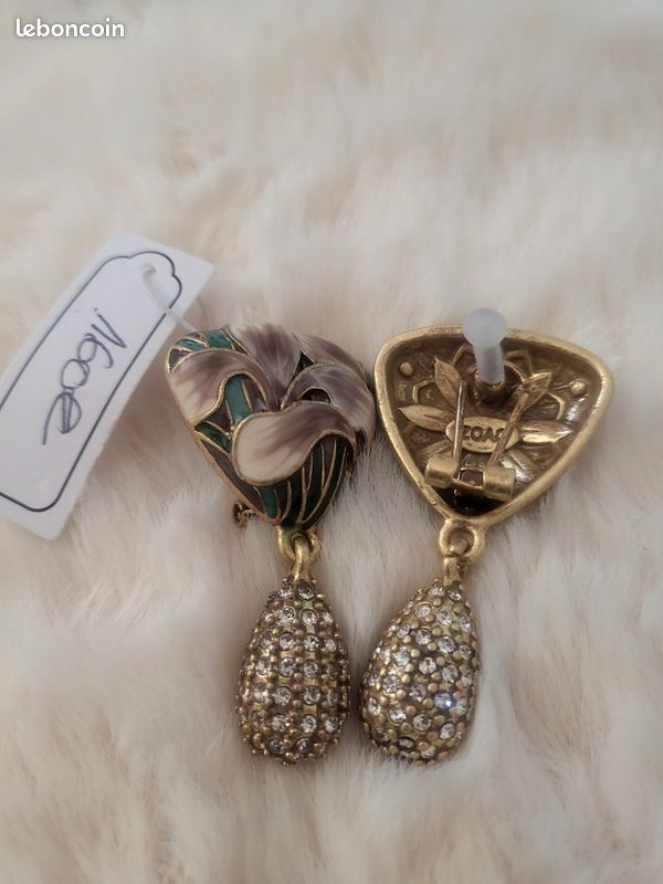 Boucles D'oreilles Vintage à Clips - Jolie Paire Occasion - Bijou Rétro