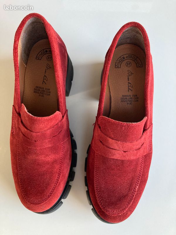 Chaussures Richelieu GADEA En Daim Rouge - Pointure 38, Talons, Très Bon état