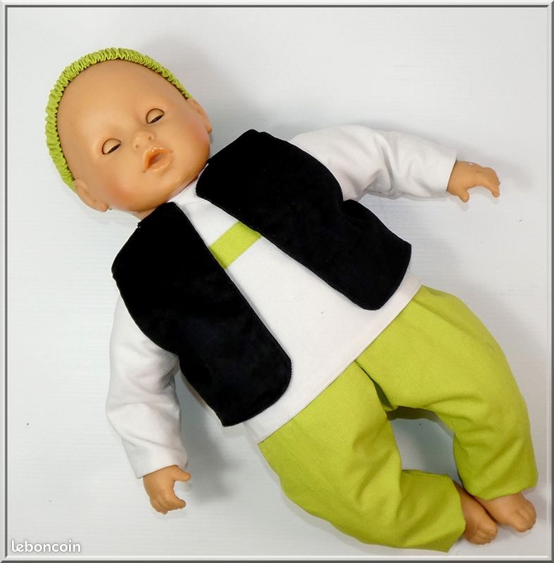 Poupon Lila Chérie 42 cm : tunique, gilet et pantalon (image 8)