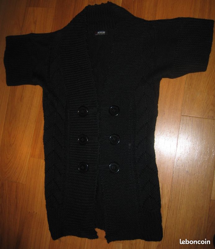 Veste / Gilet en mailles noires MORGAN Taille unique (image 1)