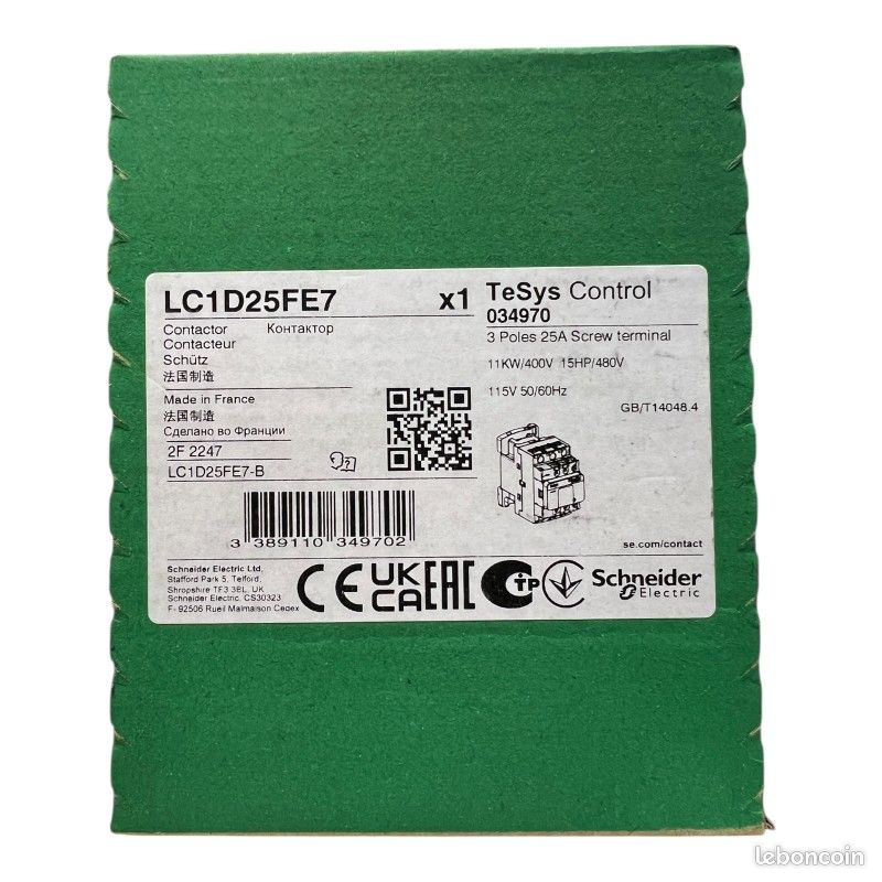SCHNEIDER ELECTRIC LC1D25FE7 Contacteur de puissance (image 2)