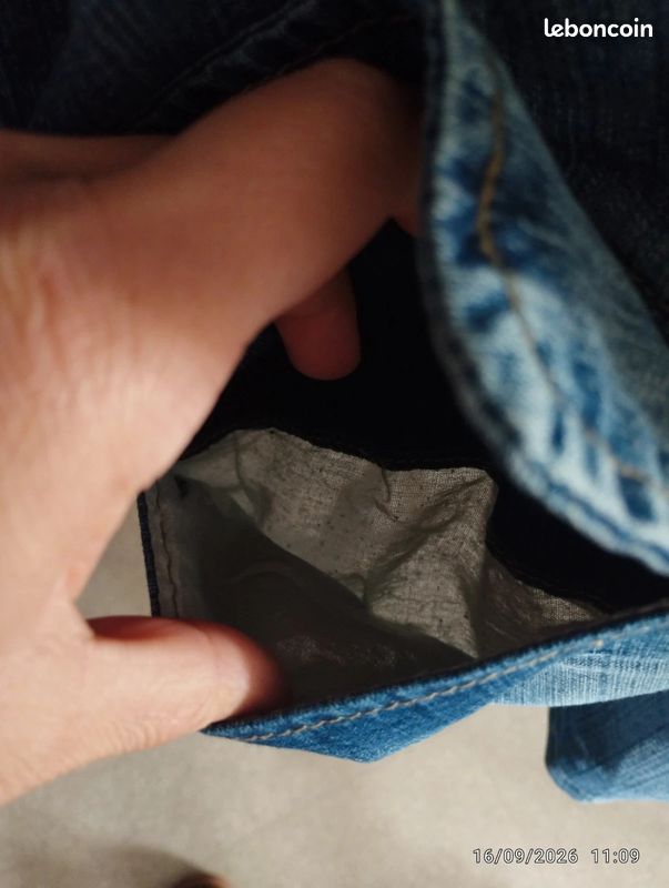 Veste en jean bleu délavé Nana Belle - Col tailleur et poches plaquées - XXL (image 3)