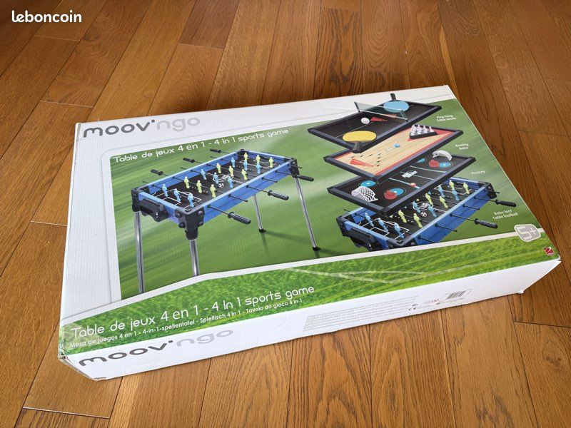 Jeu enfant 4en1 moov’go babyfoot tennis de table billard (image 1)