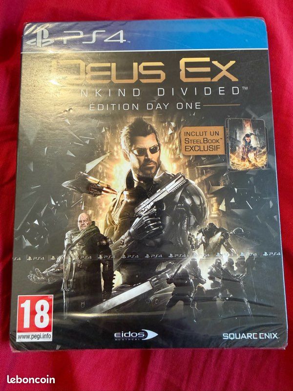 Deus Ex: Mankind Divided - Day One Edition SteelBook (PS4) - Neuf Sous Blister