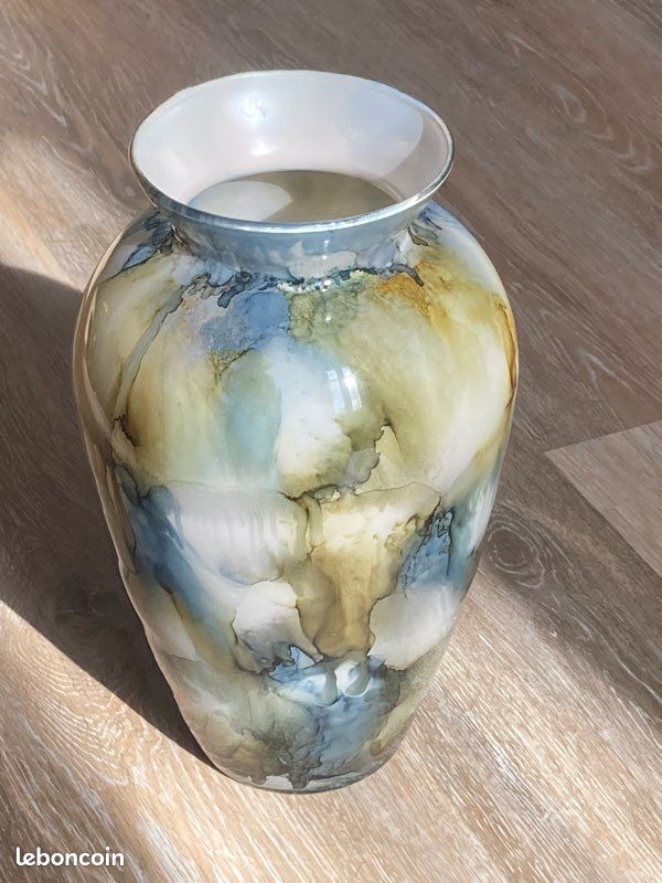 Vase Art Déco Globedeco Tosca - Céramique Bleue - Moderne Et Décoratif - Excellent état