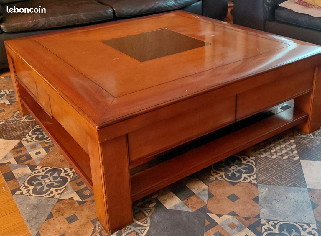 Table salon bois merisier + armoire "kitch" (image 2)