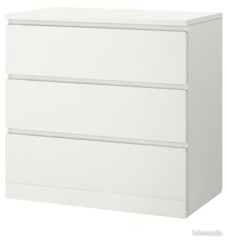 Commode malm 3 tiroir blanc (image 1)