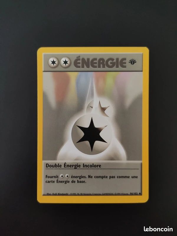 Carte Pokémon Double énergie Incolore 96/102 Set de Base Edition 1 (image 1)