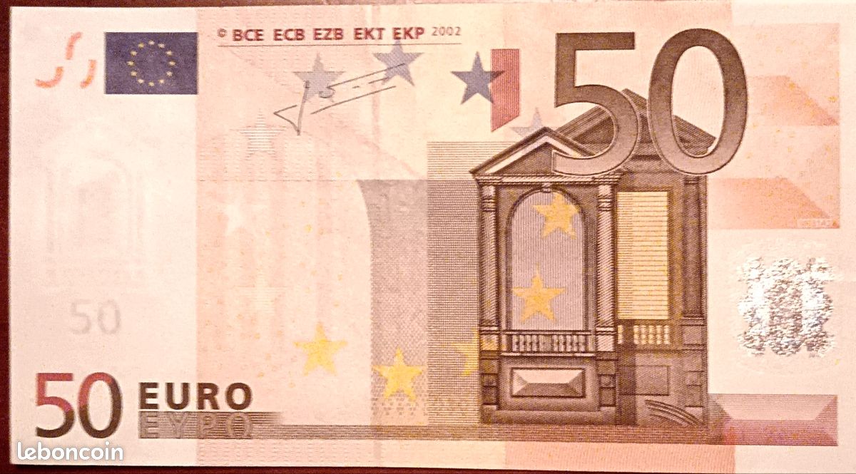 Billet 50 euros 2002 Jean Claude trichet série V - Collection