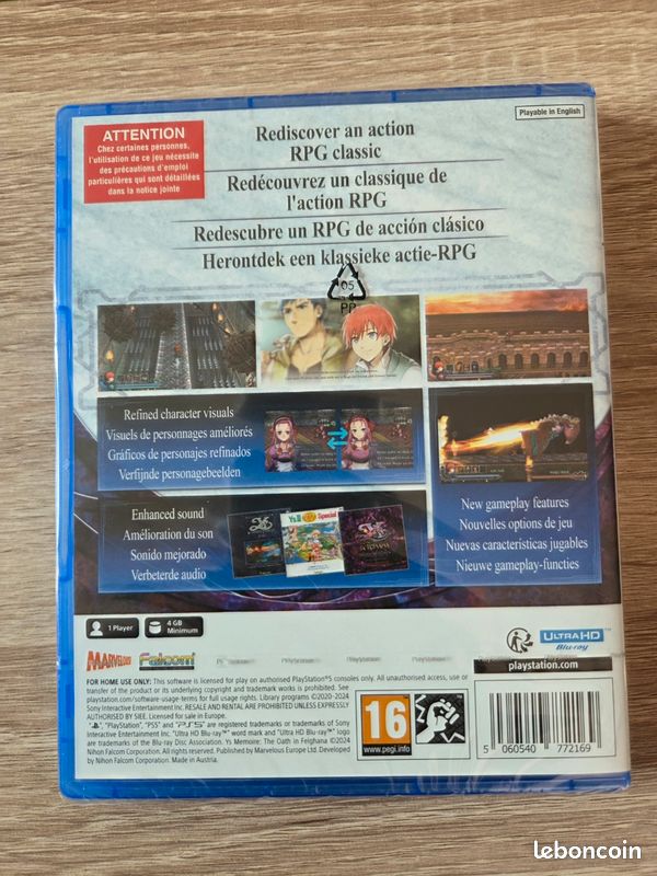 Ys Memoire NEUF SOUS BLISTER ps5 The Oath in Felghana PlayStation 5 (image 2)