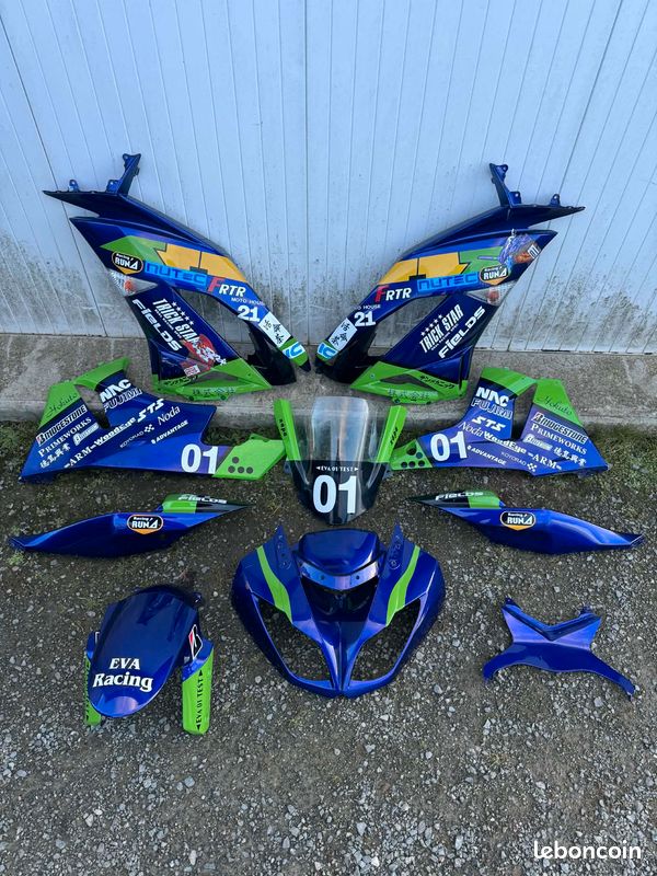 Kit carénages adaptable KAWASAKI ZX6R / ZX6-R / ZX-6R / ZX6RR / ZX6-RR / ZX-6RR années 2009/2010/2011/2012/2013/2014/2015/2016/2017/2018 (image 1)