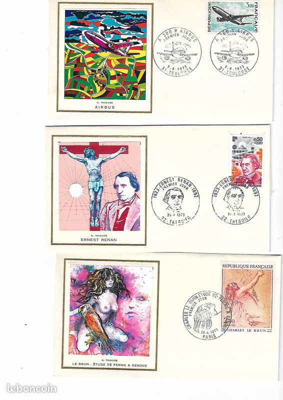 Enveloppes 1er Jour Thiaude 1973à75 JO D'Echecs Union