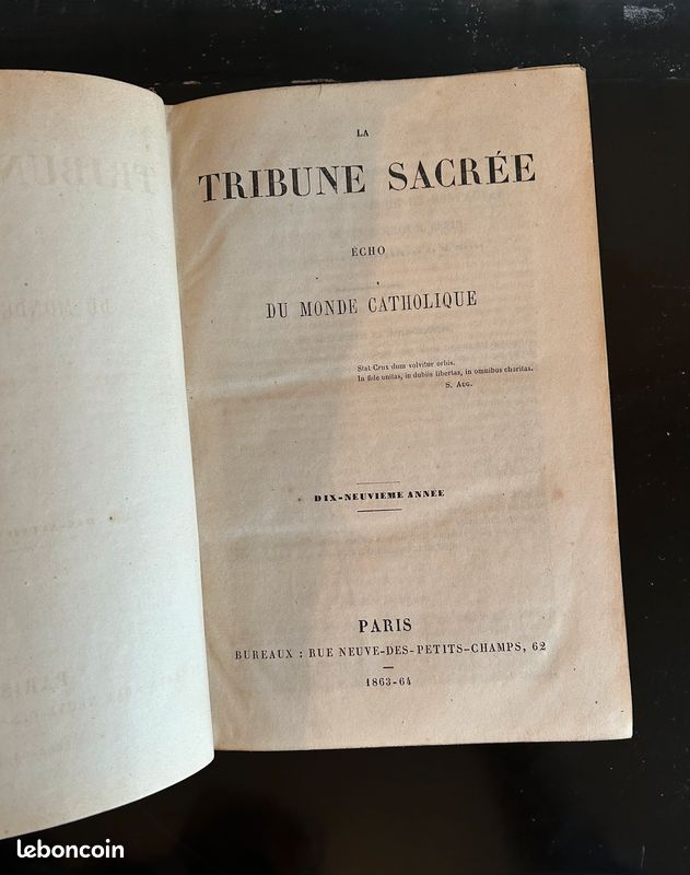 Livres de théologique du 19eme siècle « La Tribune Sacrée » (image 3)