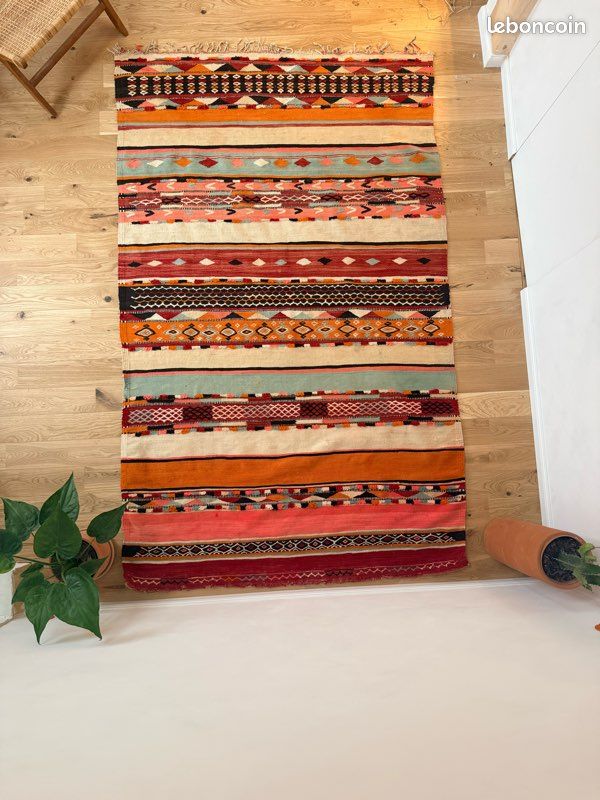 Tapis berbère blanc et noir en laine - Stefano Design