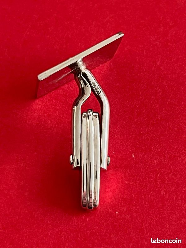 Boutons De Manchette Anciens En Argent 835 - Vintage - Sans Marque