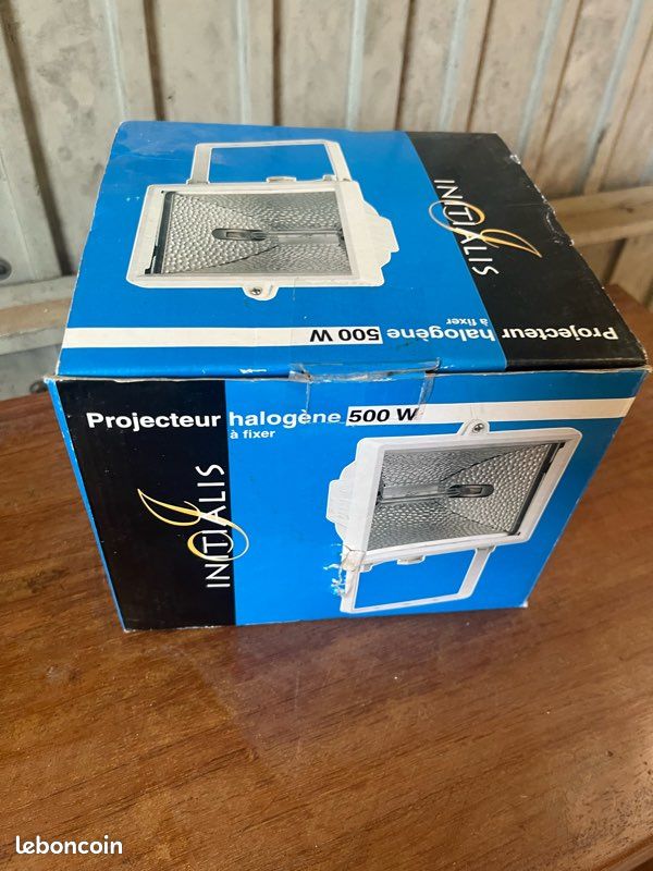Projecteur Halogène 500W à Fixer Initiàlis Neuf Boîte IP44 220V (image 5)