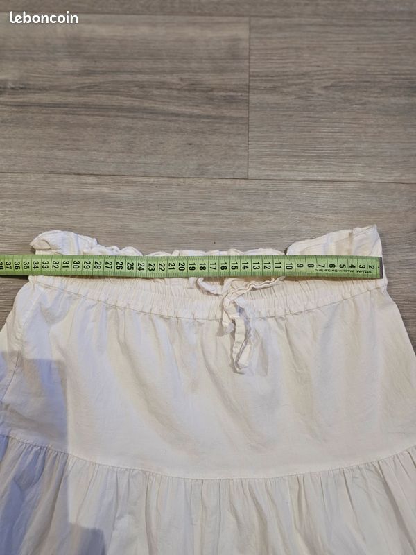 🔥 Jupe volantée asymétrique blanche - Taille Unique (Made in France) (image 4)