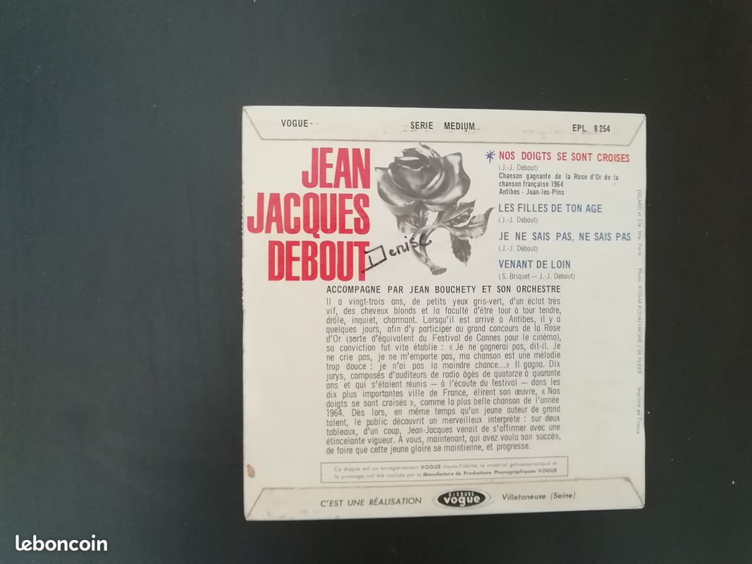 Vinyl 45t : Jean Jacques Debout (image 2)