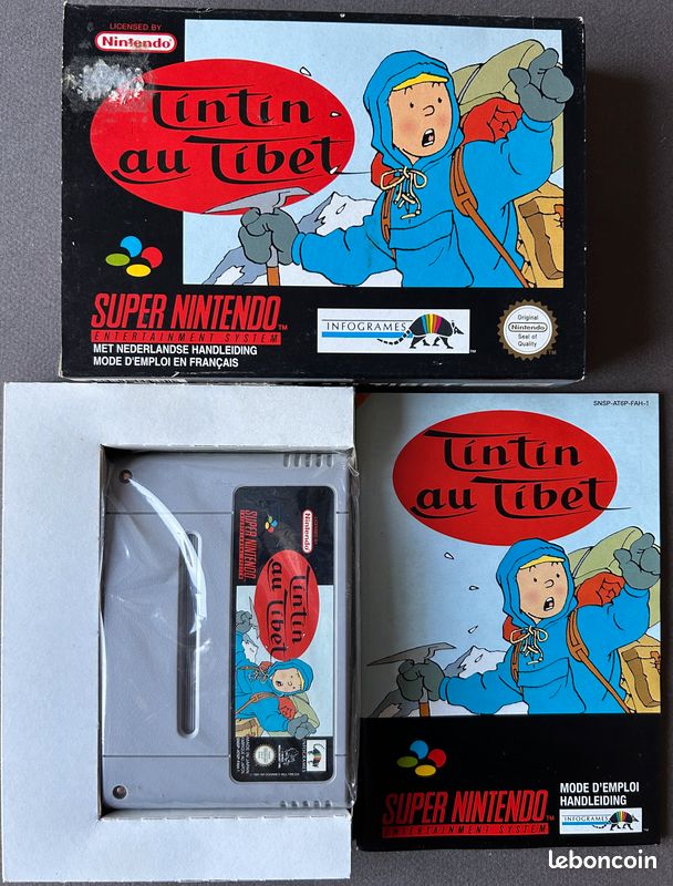 Tintin Au Tibet . Cartouche Pour Super Nintendo (image 3)