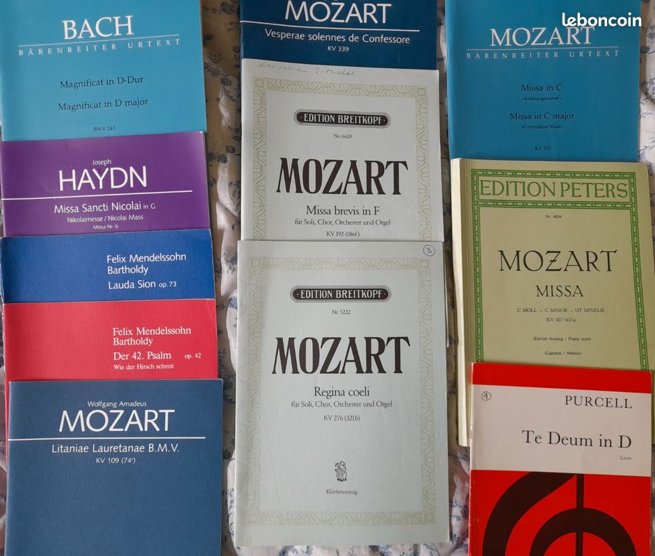 11 partitions chant choral Mozart, Bach, Mendelssohn, Hayn et Purcell (image 2)