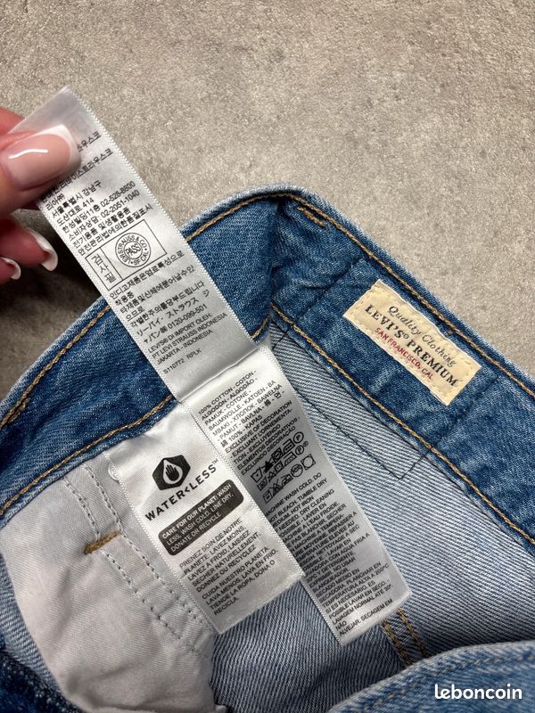 Jean Levi's Baggy Dad Wide Leg premium taille mi-haute en denim bleu | W25 L30 #SLCP287.296 (image 6)