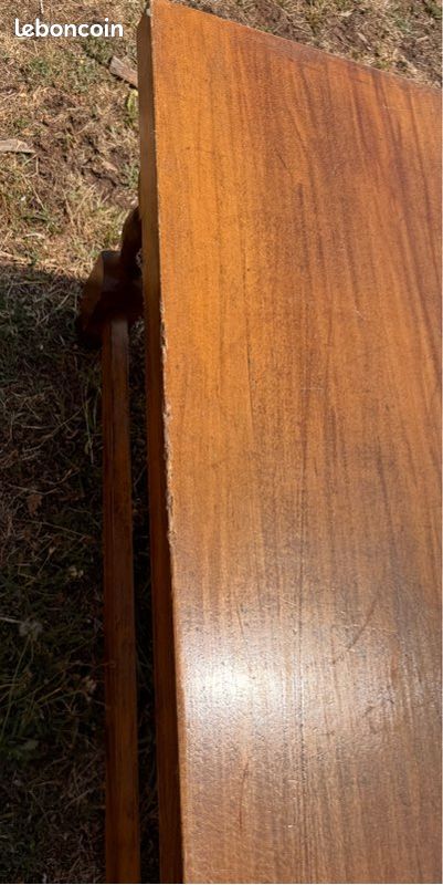 Table basse en bois 120 × 60 cm – 2 tiroirs – Style rustique (image 7)