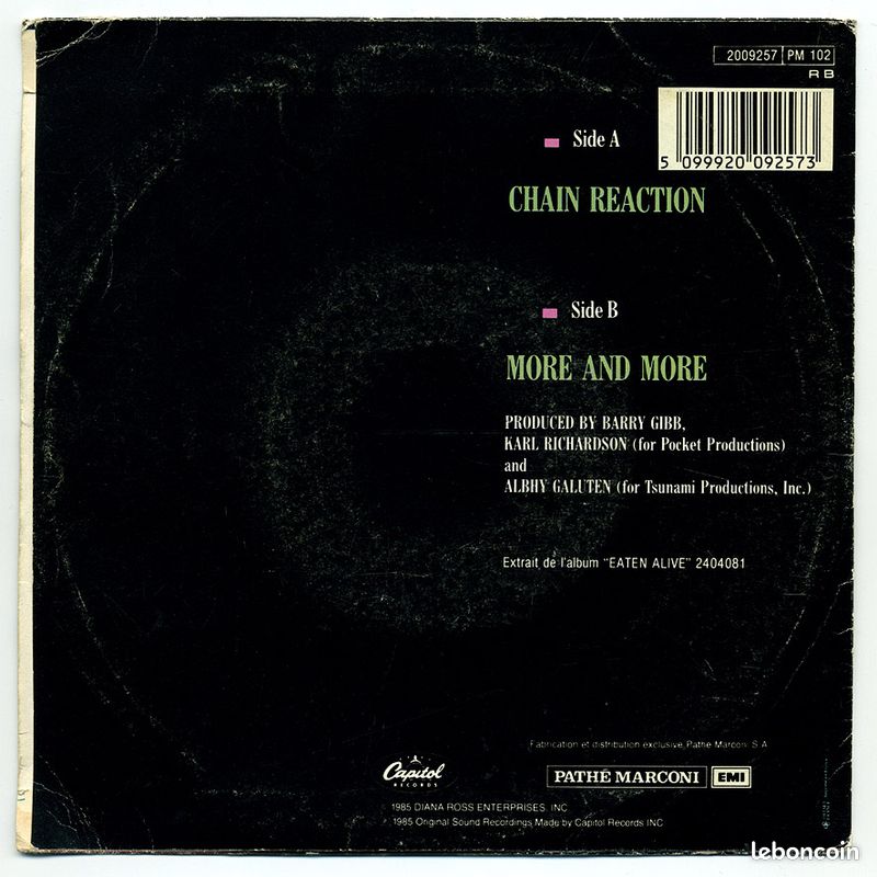 45 tours - Chain Reaction - Diana Ross (image 2)