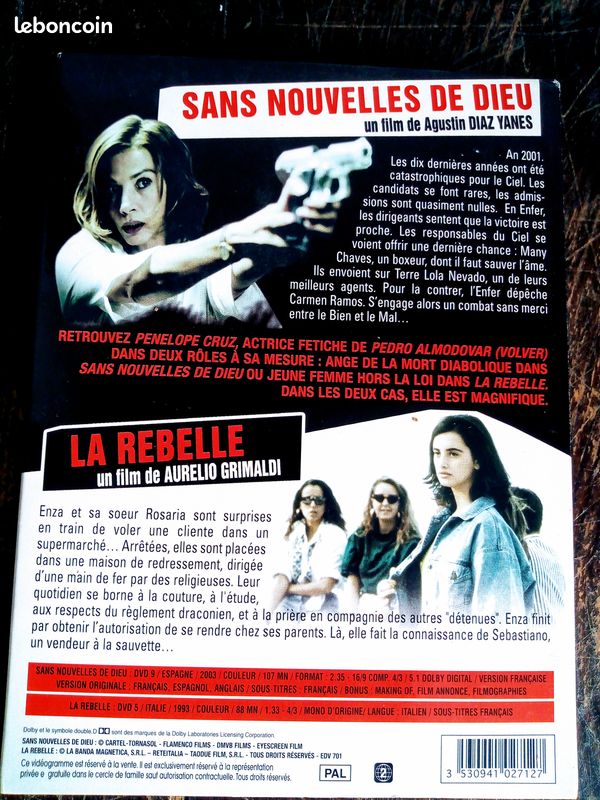 Coffret 2 DVD Pénélope Cruz - Sans Nouvelles de Dieu et La Rebelle (image 3)