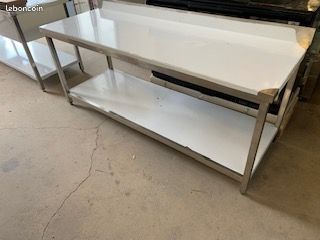 Table inox avec dosseret et etagere 2000x700x950mm neuf (image 1)