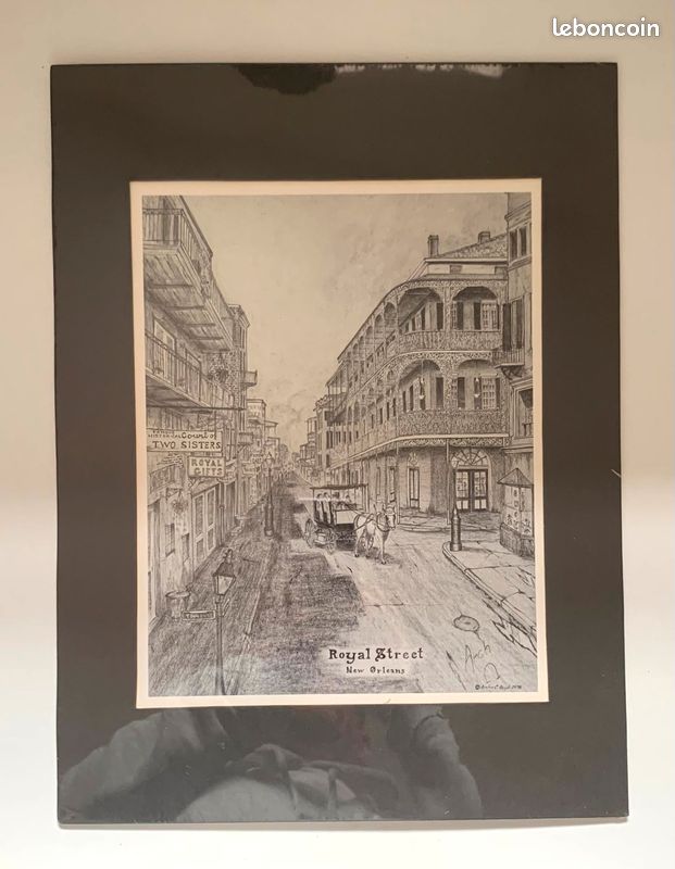 Reproduction Royal Street New Orléans : Noir et blanc (image 1)