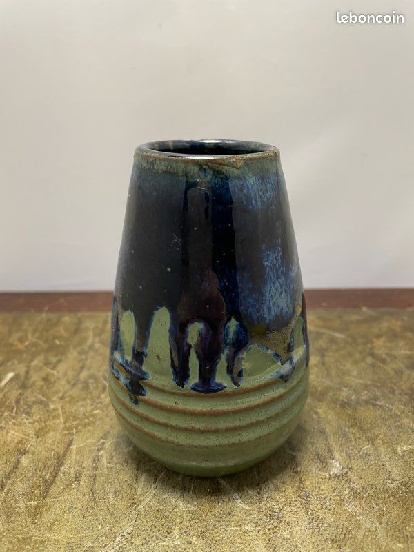 Vase soliflore en grès artisanal signé HOUZET - Le palais des bricoles