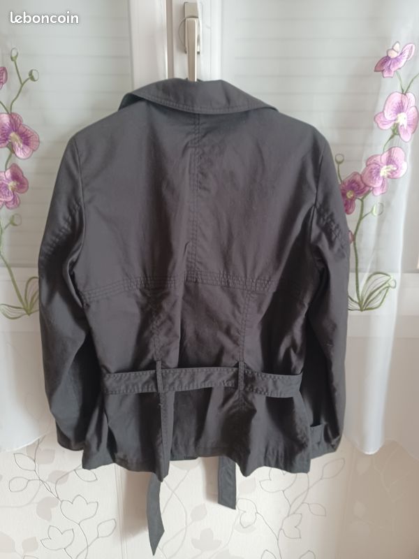 Veste noire avec ceinture Marque MS Mode (image 4)