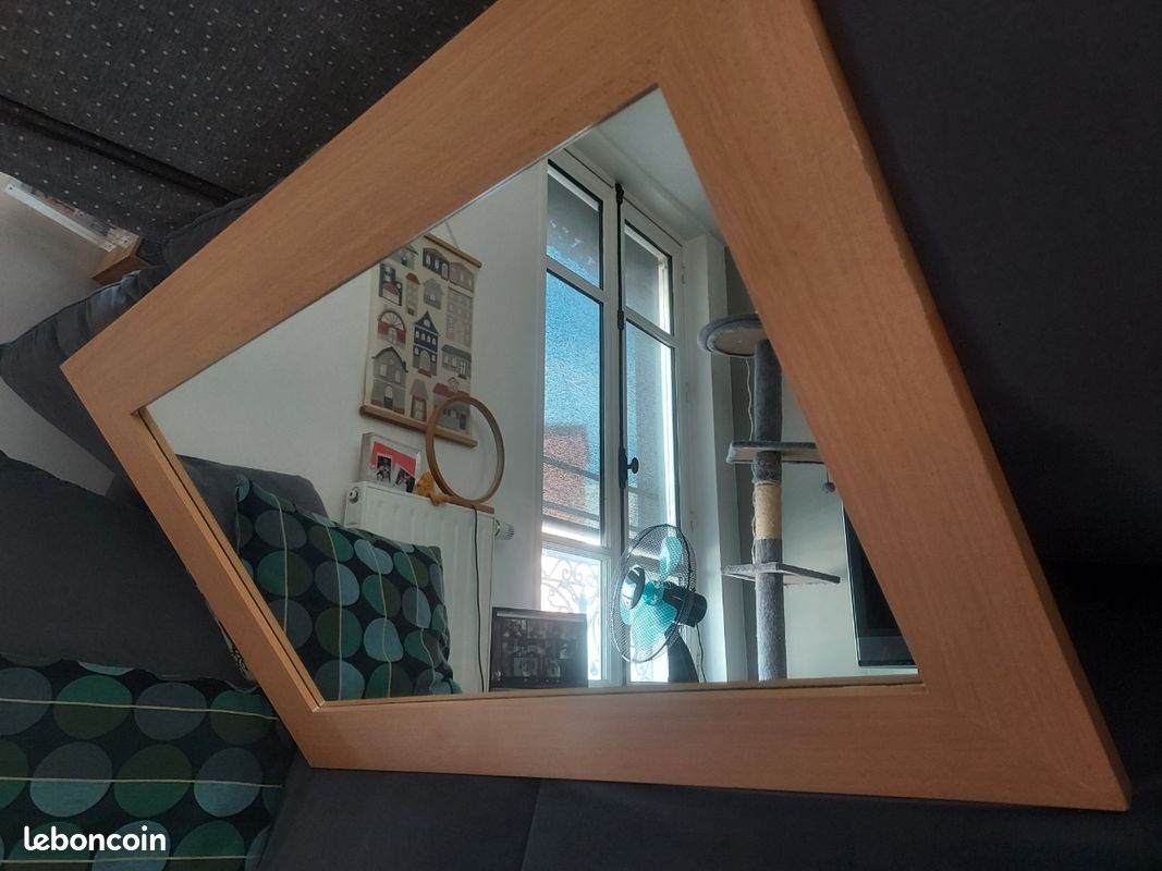 Grand Miroir Rectangulaire Cadre en Bois (image 3)
