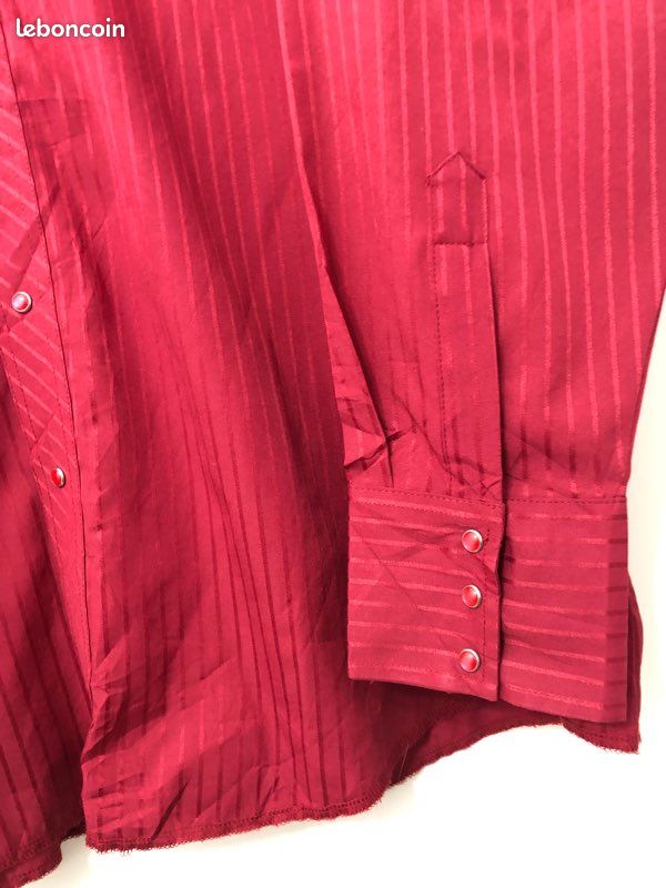 Chemise Wrangler Vintage Années 90 – Taille 15.5, Rayée Bleu/noir/rose – Neuf Avec étiquettes