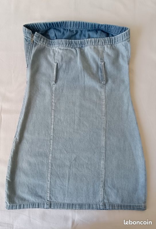Robe jean d'été sans bretelles (image 3)