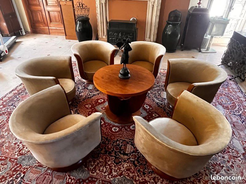 Lot de 6 fauteuils tulipe art déco (image 1)