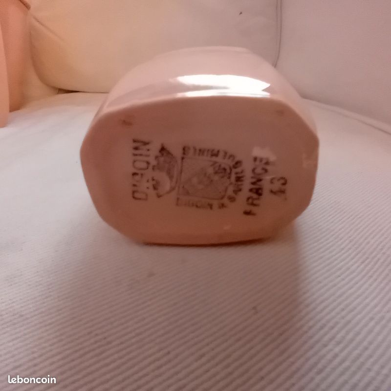Série de pot de cuisine faïence Digoin Sarguemines de Type Beaujeu rose-crème (image 15)