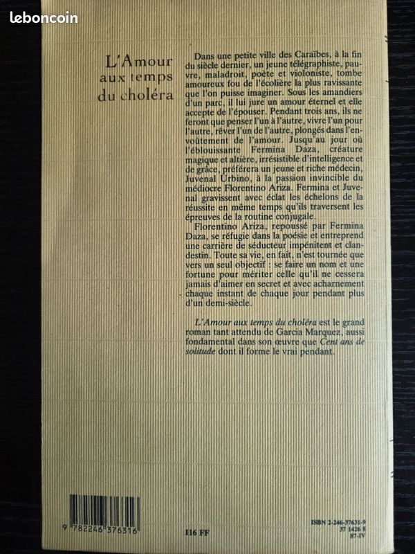 L'Amour aux temps du choléra, Gabriel Garcia Marquez (image 2)