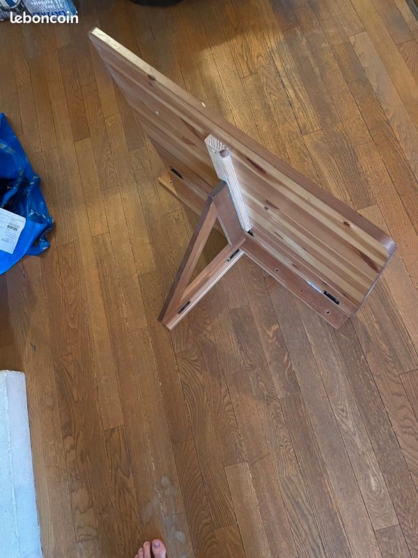 Table demi lune pliante fixation mur (image 3)