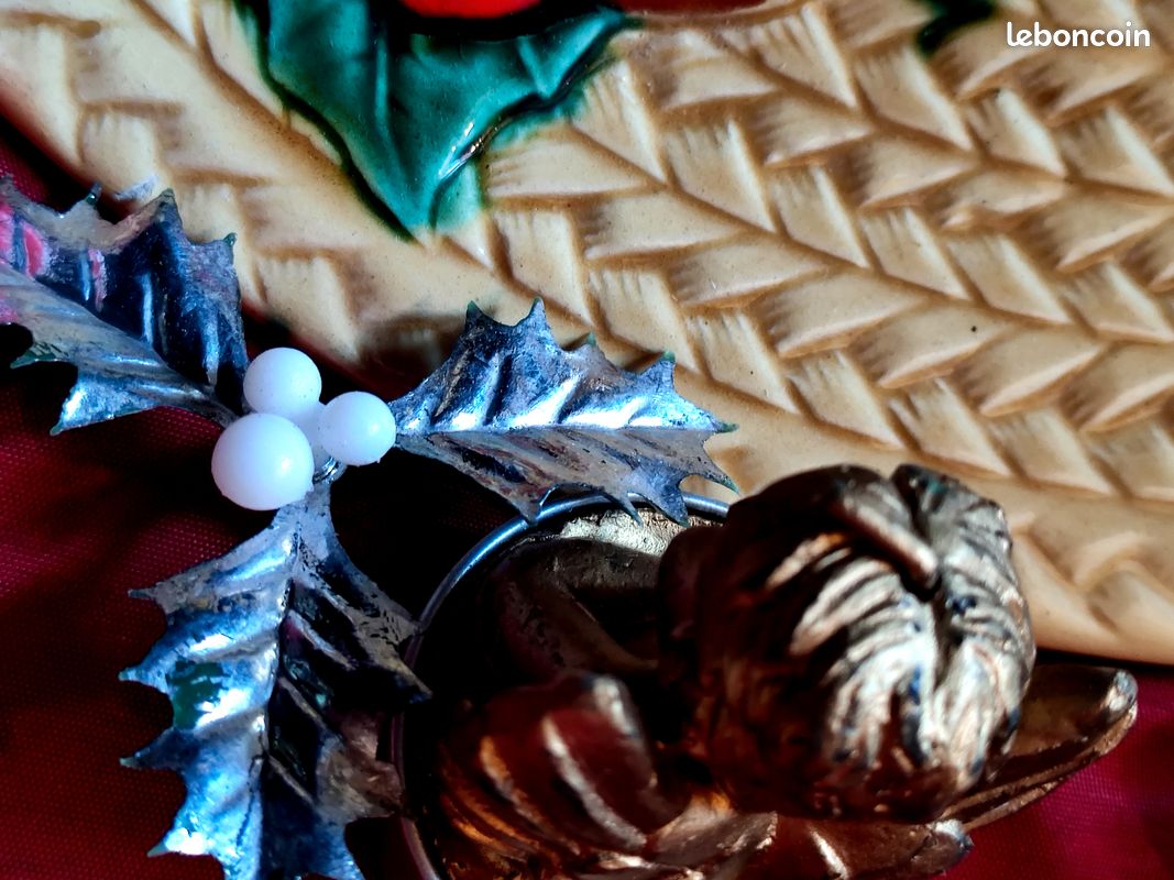 Lot De Décorations Anciennes Pour Bûche De Noël Ou Gâteau - Style Vintage - Occasion