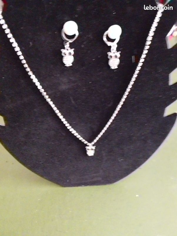 Lot Bijoux Femme - Collier Chaîne Y + Boucles Pendantes Barre Verticale - Or / Argent / Or Rose